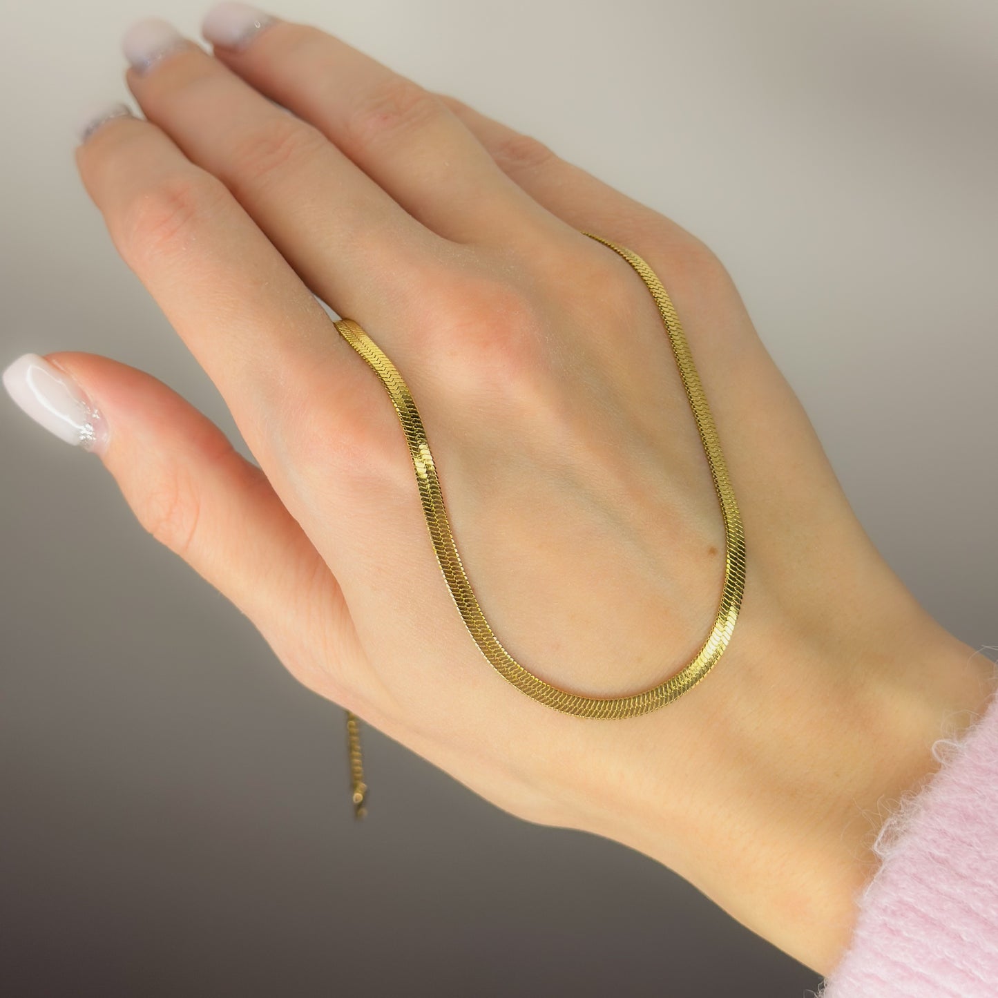 3mm auksuota grandinėlė "Flat chain"