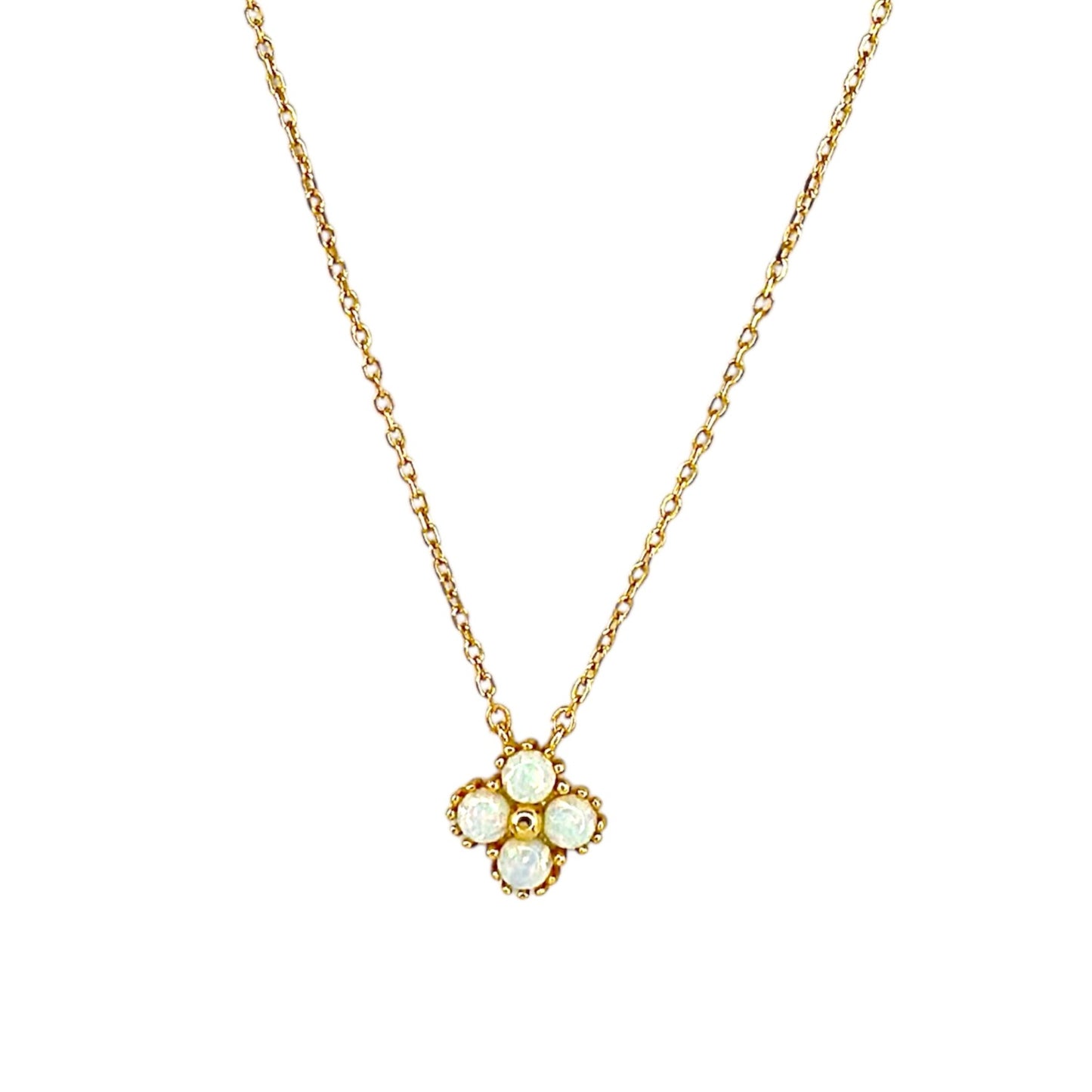 Sidabrinis auksuotas pakabukas su sintetiniu opalu ir grandinėle