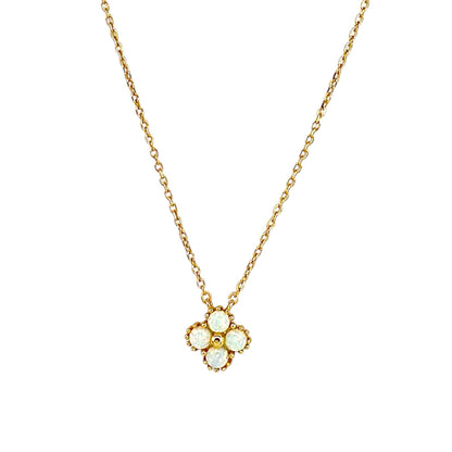 Sidabrinis auksuotas pakabukas su sintetiniu opalu ir grandinėle