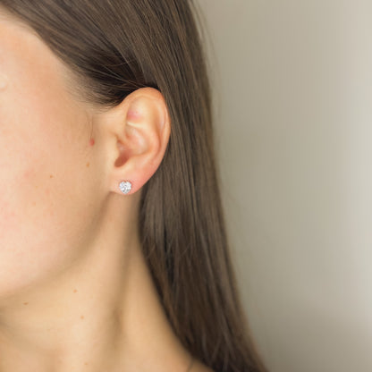 Sidabrinės rodžiuotos širdutės su cirkoniu