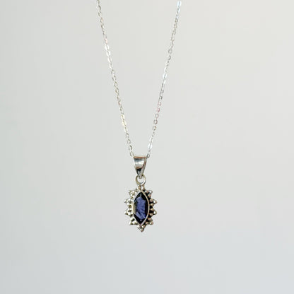 Sterling Silver Iolite Pendant Necklace