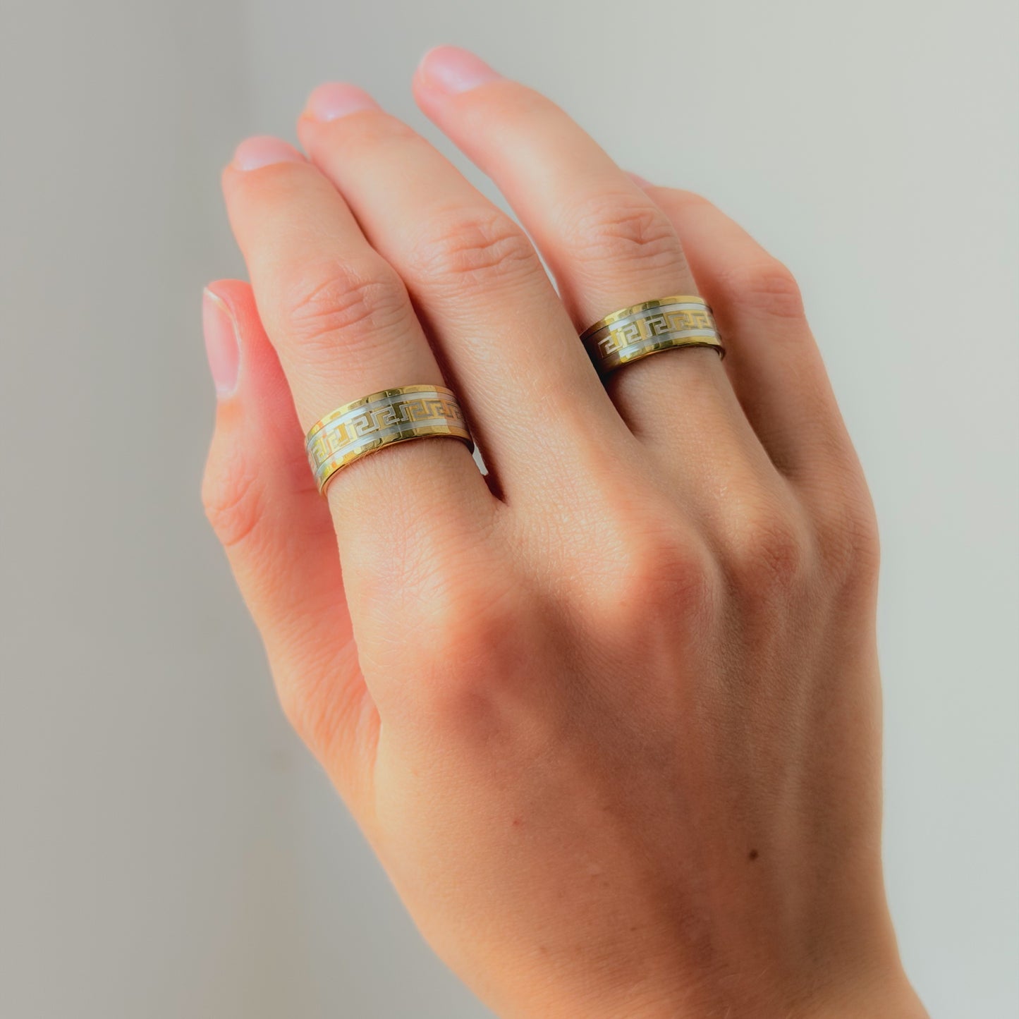 Auksuotas žiedas „Greca“