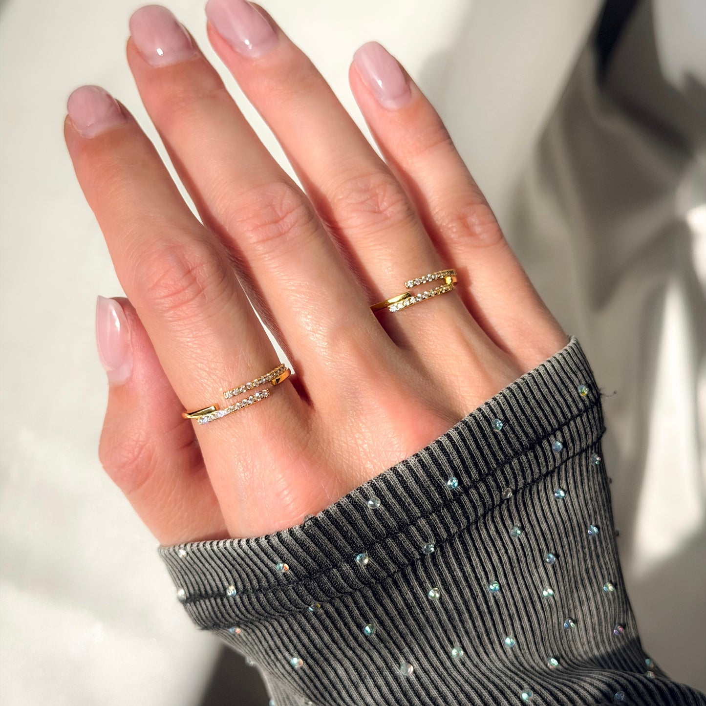 Sterling Silver Gold Plated CZ Ring