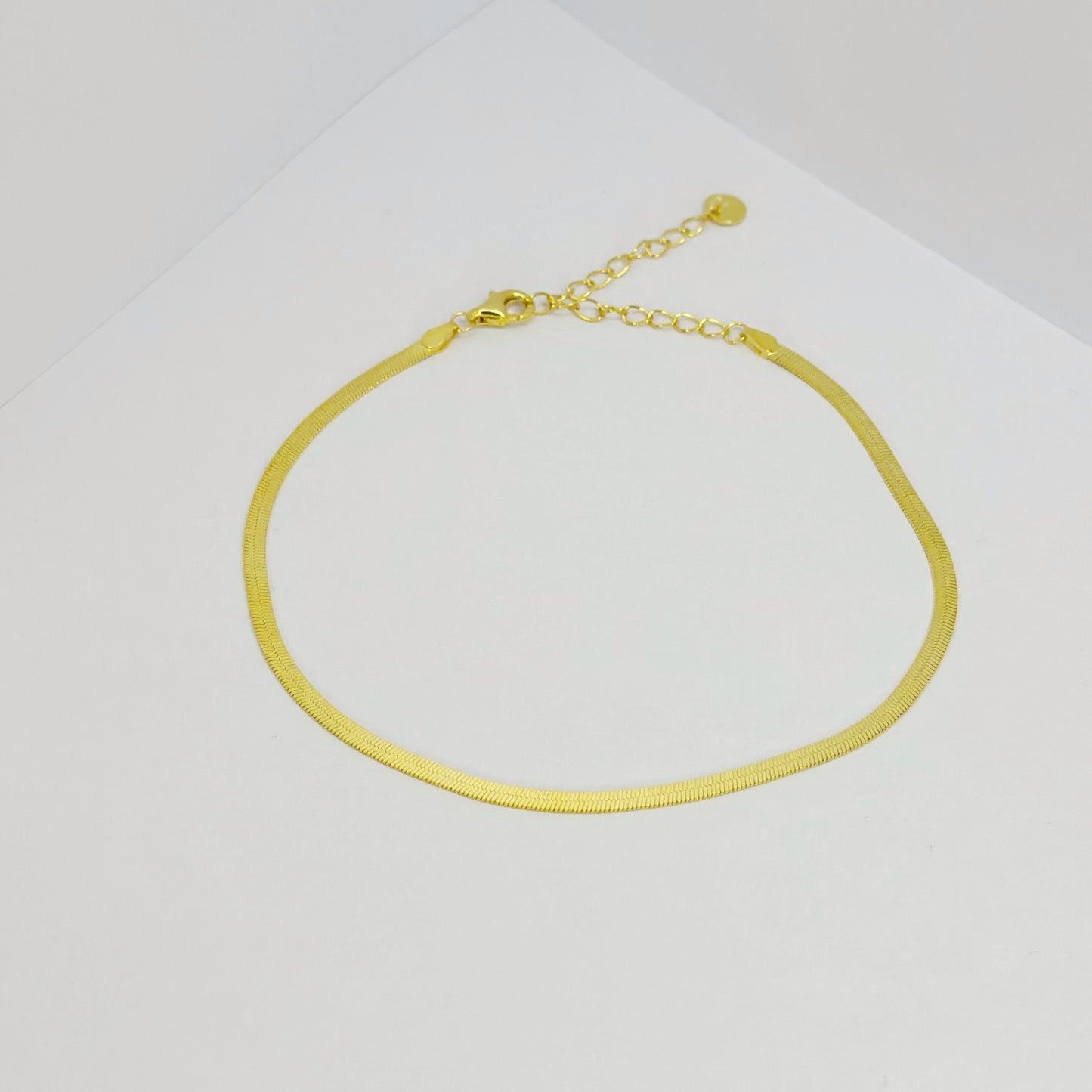 Sidabrinė grandinėlė ant kojos Flat chain