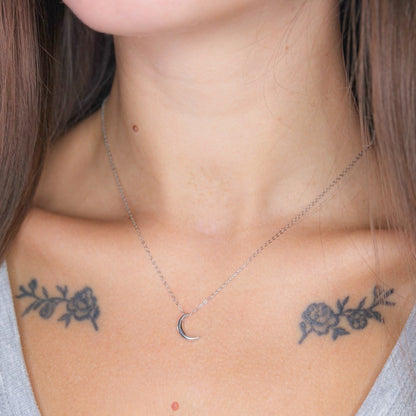 Sidabrinis pakabukas "Mėnulis" su grandinėle