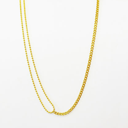 Dvigubo dizaino grandinėlė „Ball Bead & Curb“