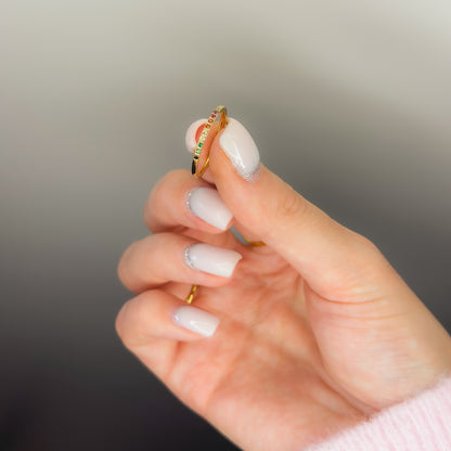 1,5mm žiedelis su spalvotais cirkoniais