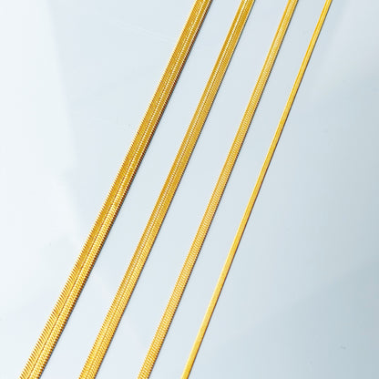 2-5mm pločio auksuota grandinėlė "Flat chain"