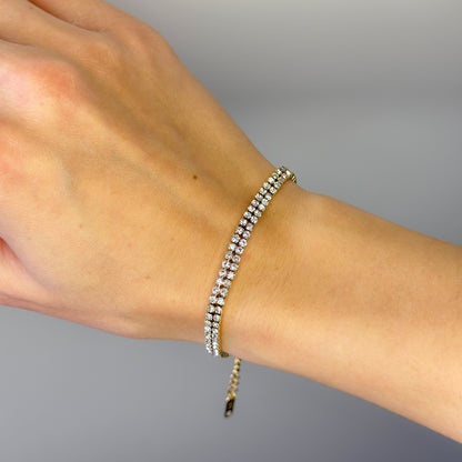 Auksuota dviguba apyrankė Tennis