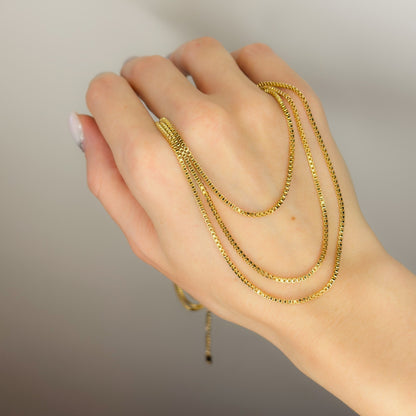 Auksuota triguba grandinėlė "BOX"