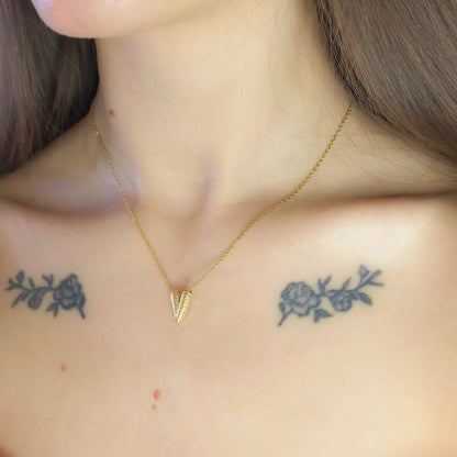 Auksuota širdutė su grandinėle