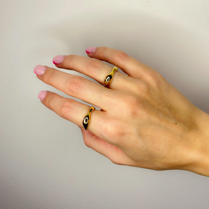 Auksuotas minimalistinio stiliaus žiedas