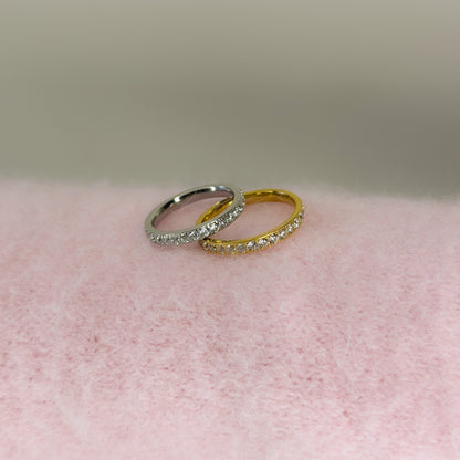 2,5mm storio žiedas su cirkoniais