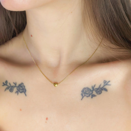 Auksuota širdutė su grandinėle