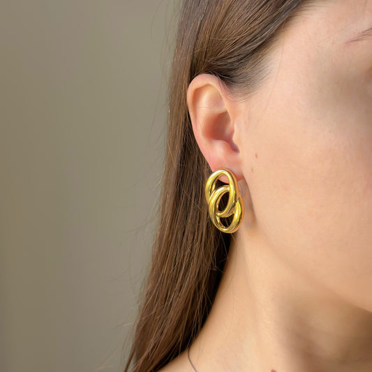 Masyvūs auskarai „Dvigubas Ovalas“