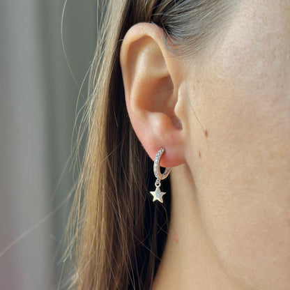 Sidabrinės rinkutės su kabančia žvaigždute