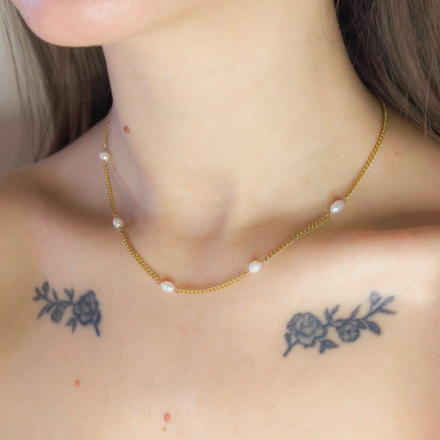 Koljė su tikrais perlais