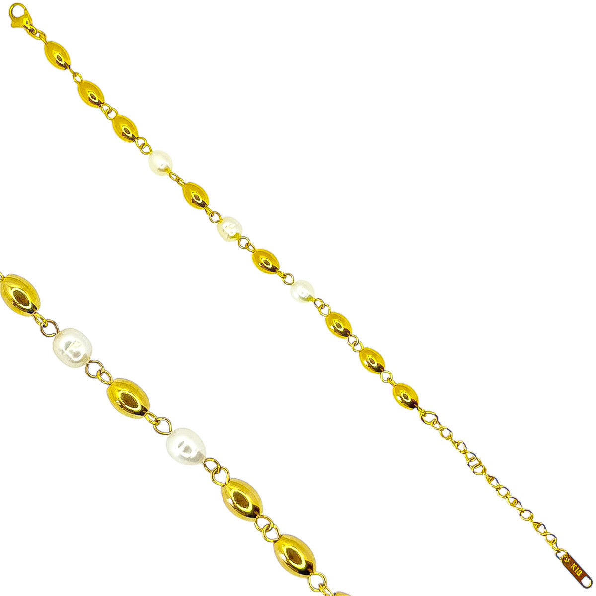 Auksuota apyrankė su tikrais perlais