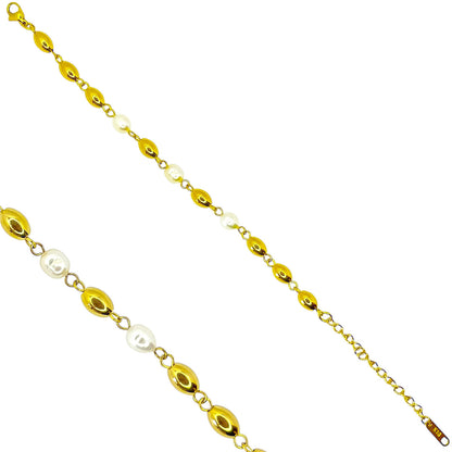 Auksuota apyrankė su tikrais perlais