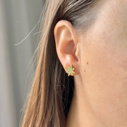 Sidabrinės žvaigždutės su cirkoniais