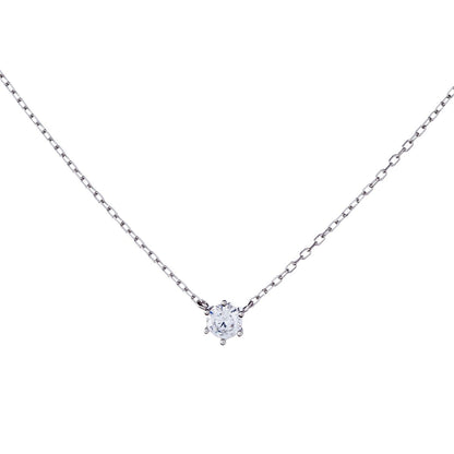 Sidabrinis pakabukas su maža cirkonio akute ir grandinėle