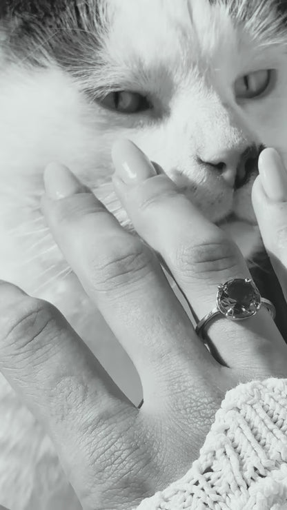 3 mm paauksuotas sidabrinis žiedas su cirkonio akutėmis