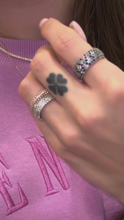 Sidabrinis paauksuotas 4,5mm žiedas su cirkoniais