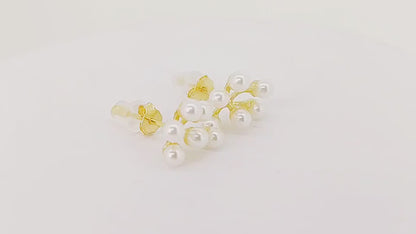 Sterling Silver Gold Plated Pearl Imitation Studs