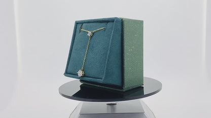 Sidabrinis auksuotas pakabukas su cirkoniais ir grandinėle