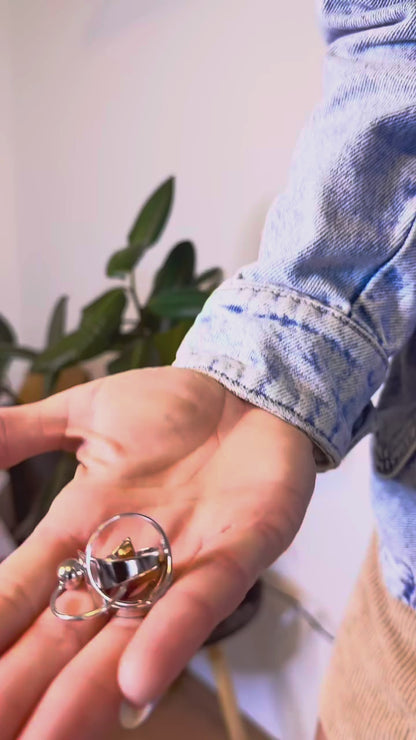 Sidabrinis rodžiuotas reguliuojamo dydžio žiedas