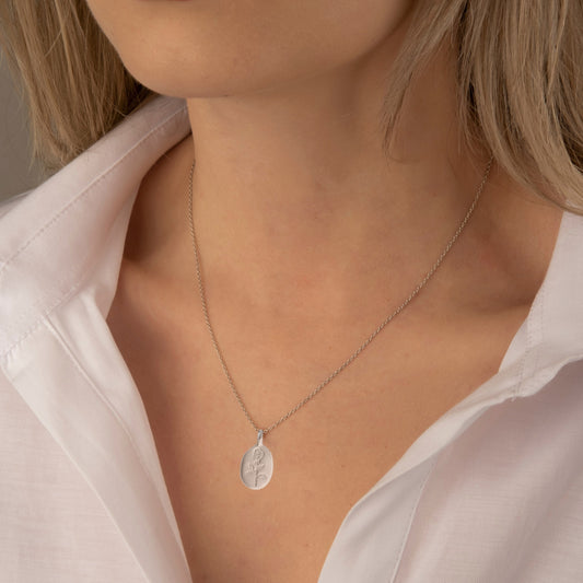 Sidabrinis pakabukas "Rožė" su grandinėle