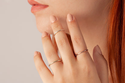 Sidabrinis 1mm žiedelis