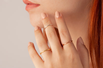 Sidabrinis paauksuotas 1mm žiedelis