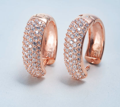 1,5cm sidabrinės paauksuotos rinkutės su 5 cirkonių eilėmis