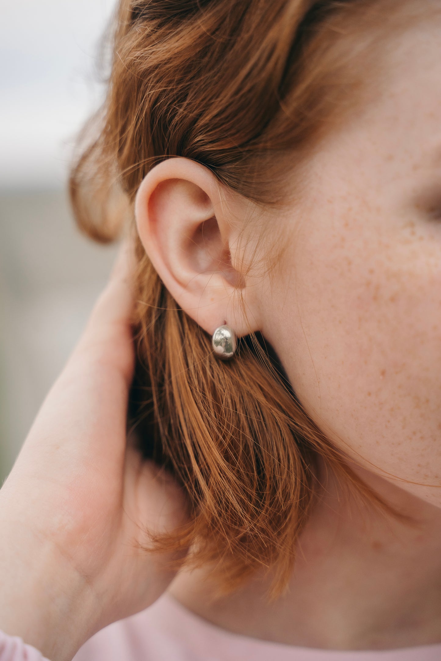 Sterling Silver Matte Stud Earrings