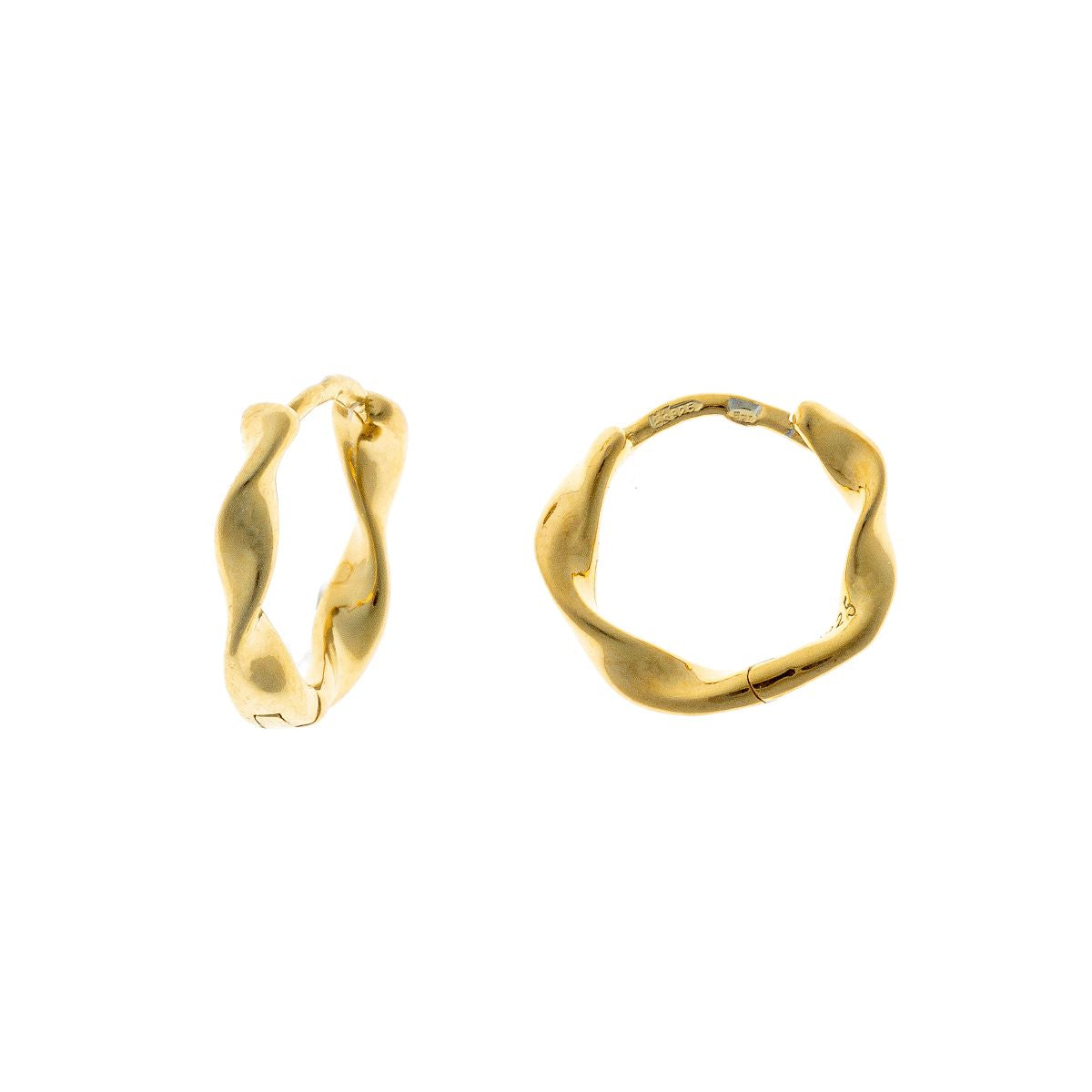 Sidabrinės auksuotos 1,3cm suktos rinkutės