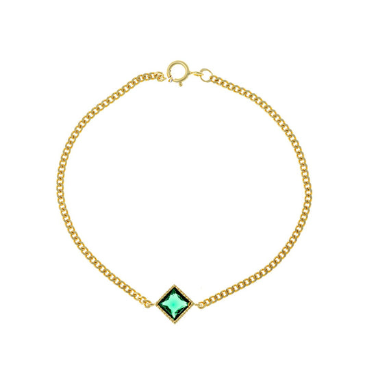 Sidabrinė apyrankė su žaliu cirkoniu